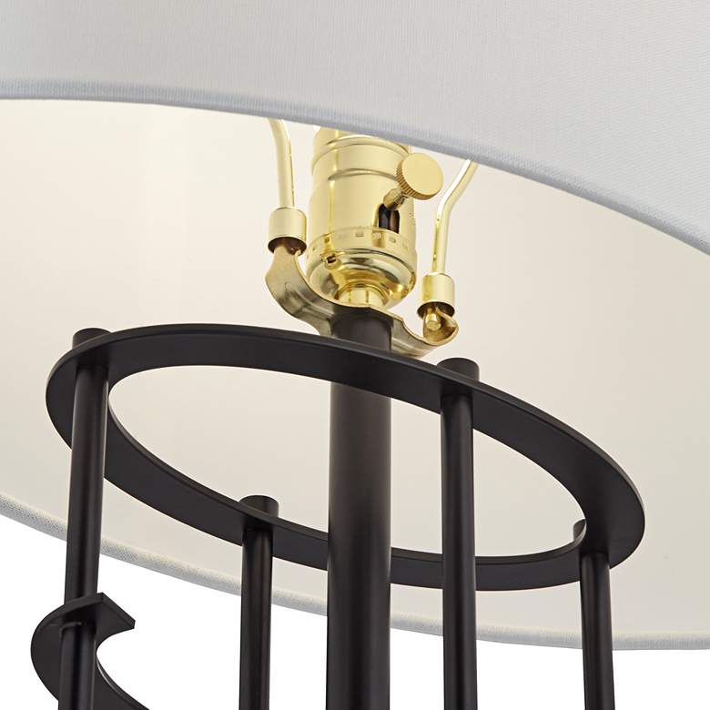 Image 5 Possini Euro Open Grid 29 1/2" High Black Metal USB Table Lamp more views