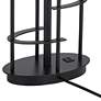 7_Possini Euro Open Grid 29 1/2" High Black Metal USB Table Lamp more views