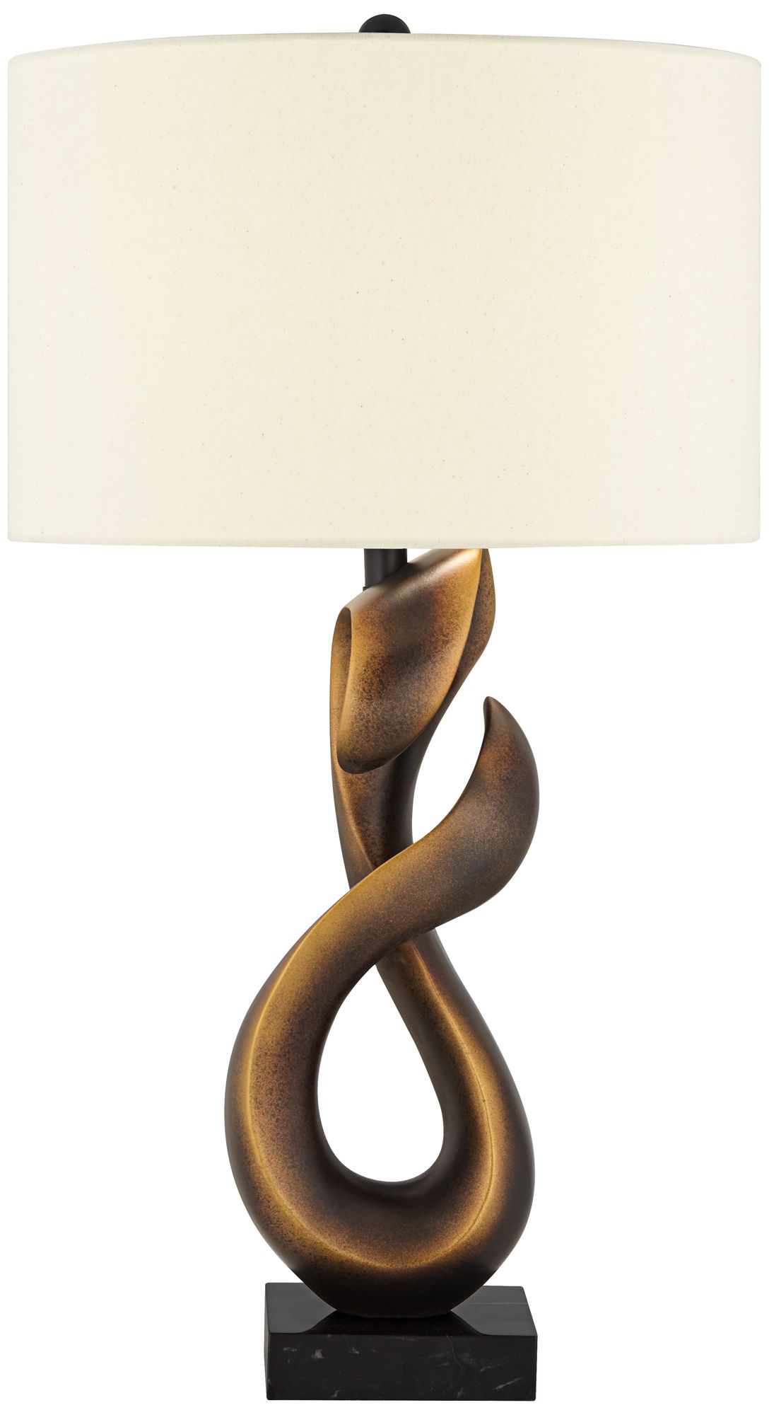 Possini Euro Open Infinity 30" Sculptural Dark Gold Modern Table Lamp