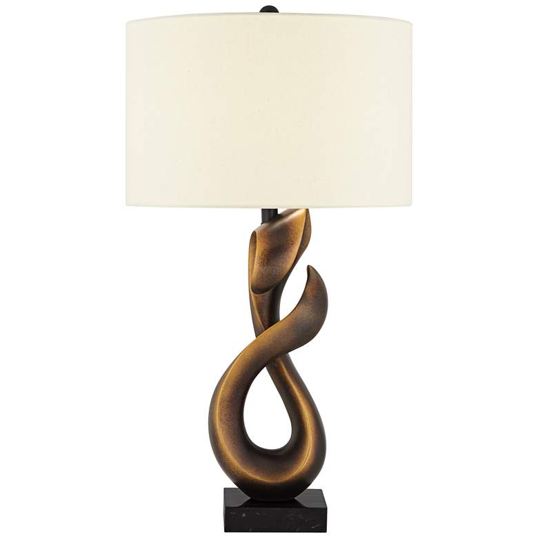 Image 2 Possini Euro Open Infinity 30 inch Sculptural Dark Gold Modern Table Lamp