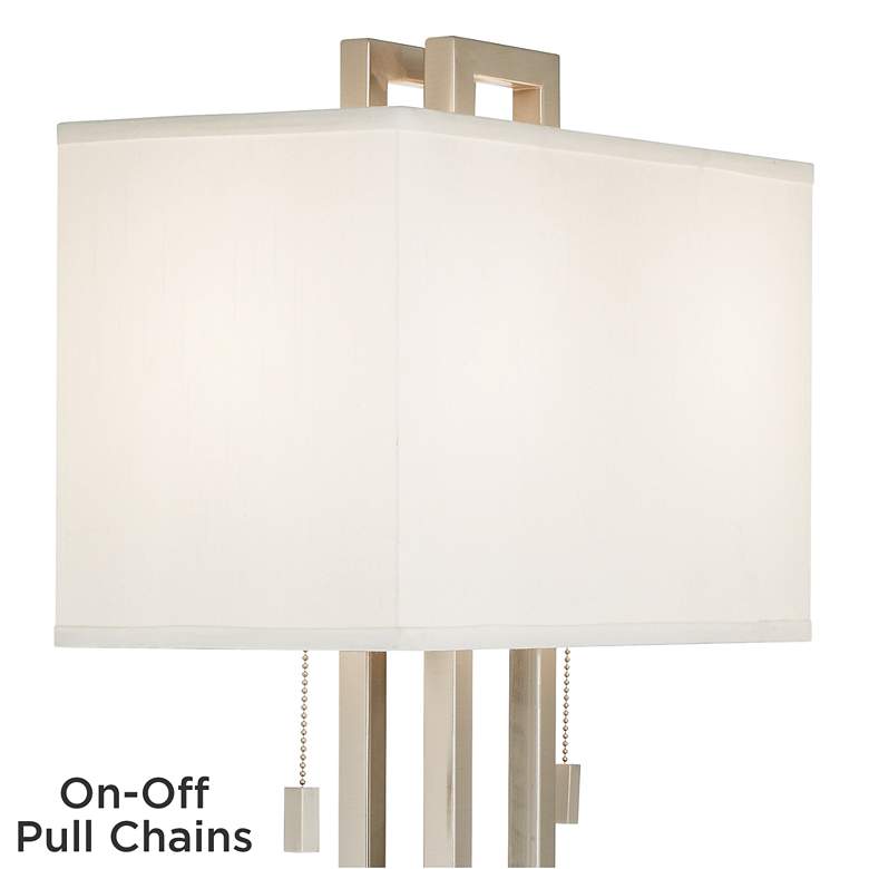 Image 4 Possini Euro Open Rectangle 30 inch Brushed Nickel Table Lamp more views