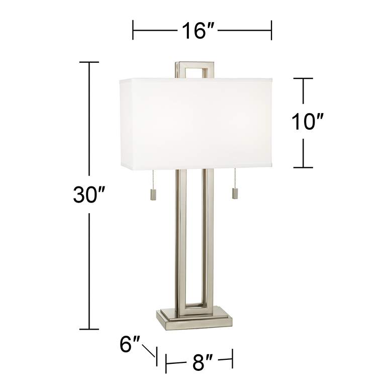 Image 7 Possini Euro Open Rectangle 30 inch Brushed Nickel Table Lamp more views
