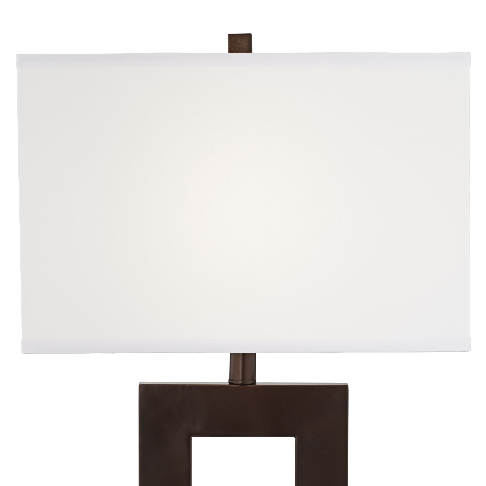 Image 3 Possini Euro Open Window Rectangular Bronze Table Lamp with USB Cord Dimmer more views