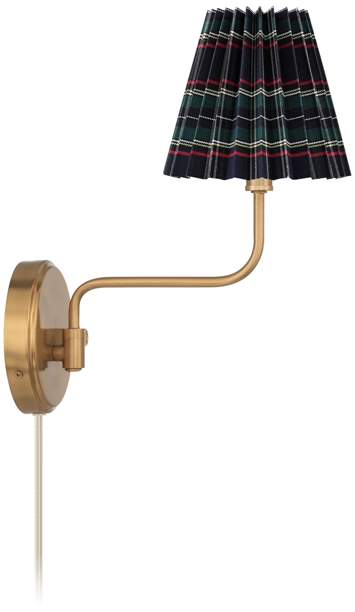 Image 6 Possini Euro Ophelia 9 1/2"H Warm Brass Plug-in Swing-Arm Wall Sconce more views