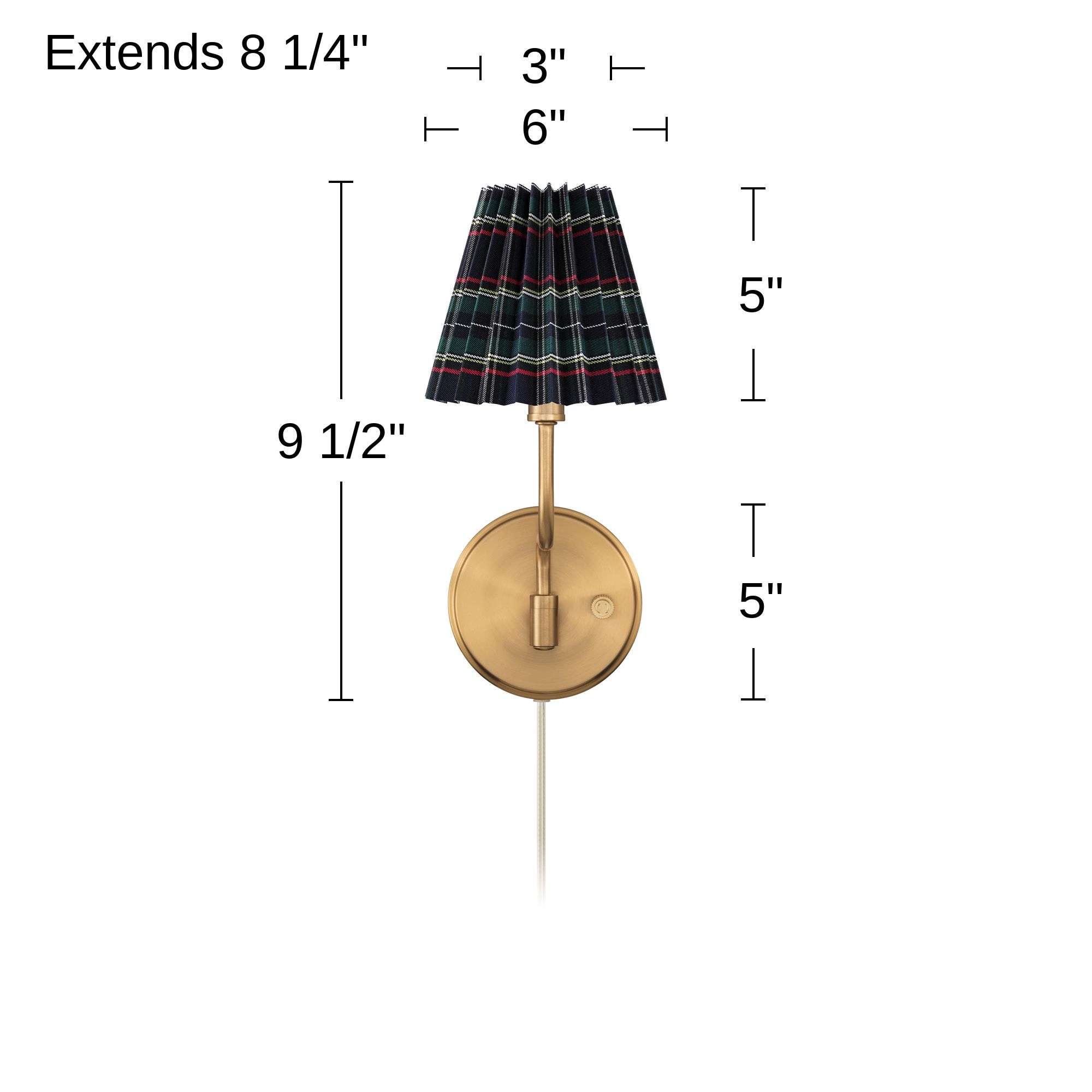 Image 7 Possini Euro Ophelia 9 1/2"H Warm Brass Plug-in Swing-Arm Wall Sconce more views