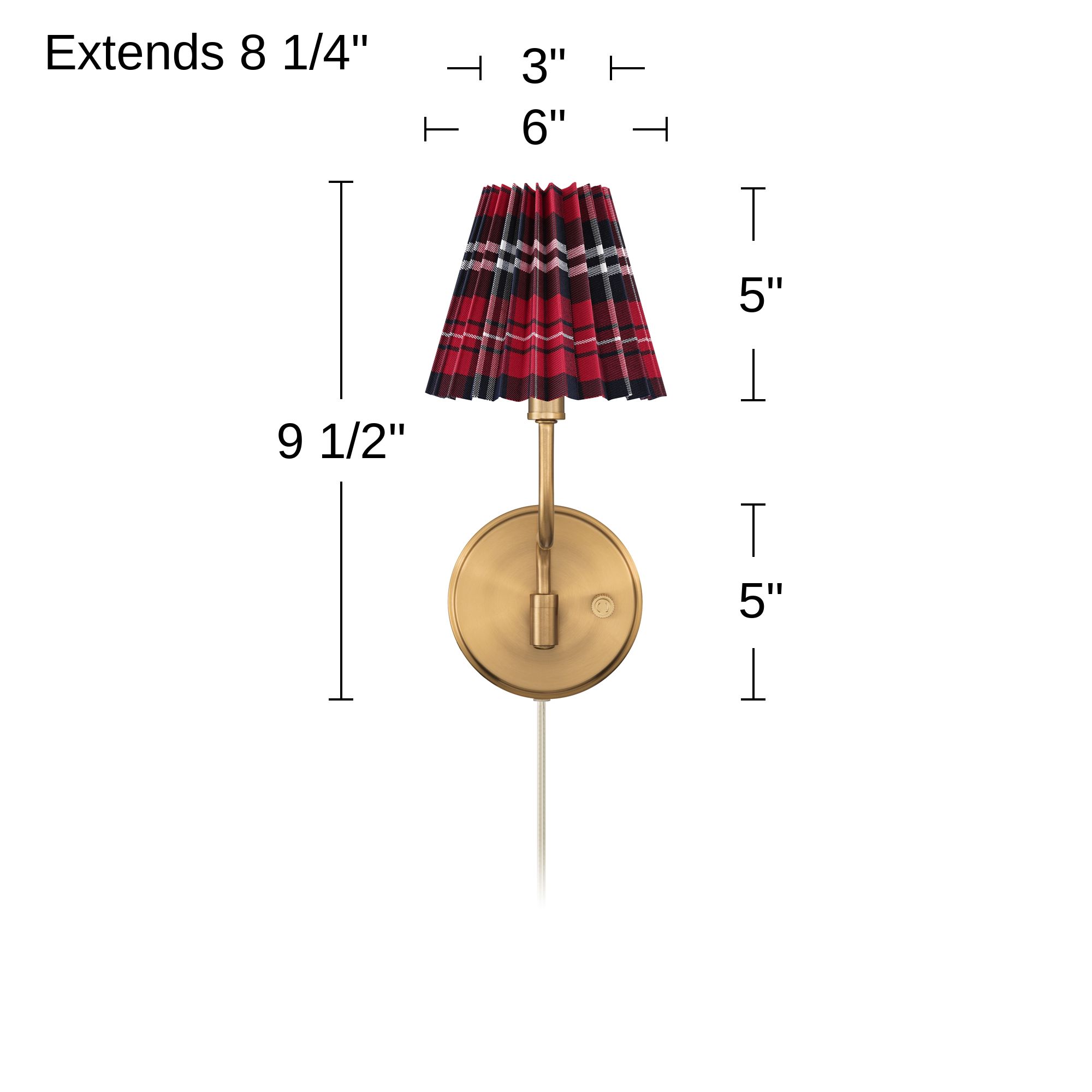 Image 7 Possini Euro Ophelia 9 1/2"H Warm Brass Plug-in Swing-Arm Wall Sconce more views