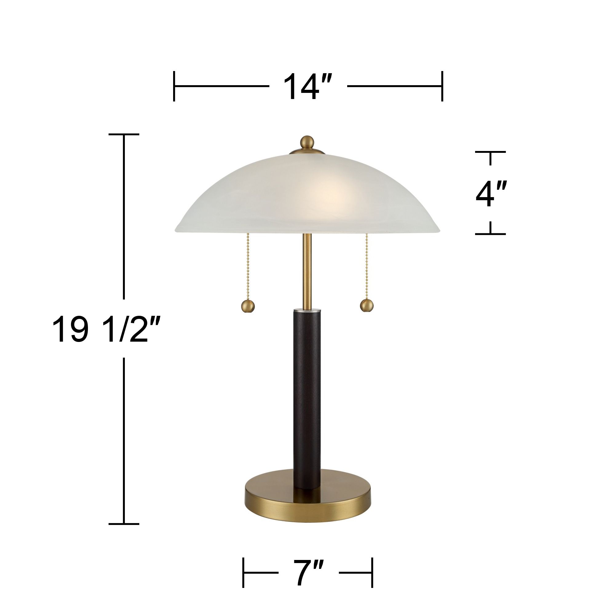 Image 7 Possini Euro Orbital 19 1/2" Wood and Gold Dome Glass Lamps Set of 2 more views