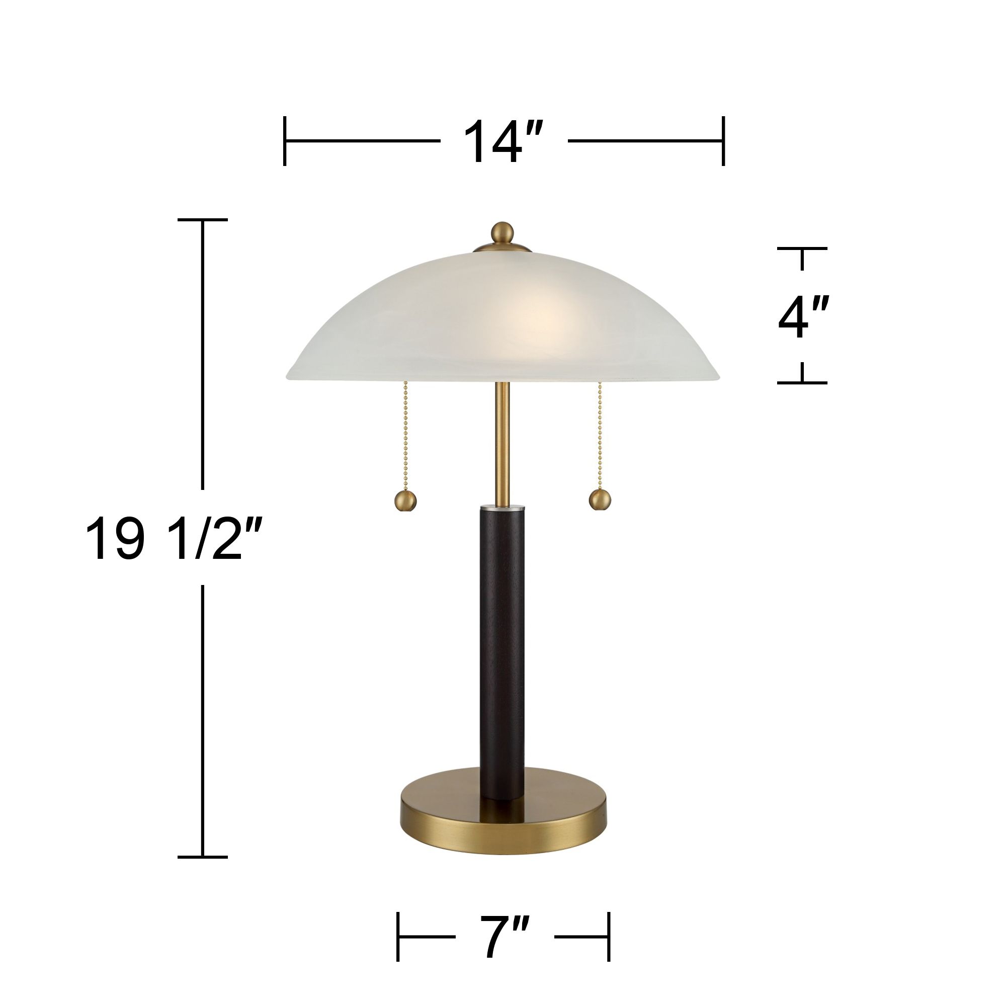 Image 7 Possini Euro Orbital 19 1/2" Wood and Gold Modern Dome Pull Chain Lamp more views