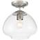 Possini Euro Orilla 12" Wide Brushed Nickel Clear Glass Ceiling Light
