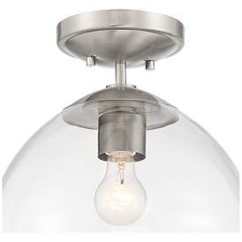 Image3 of Possini Euro Orilla 12" Wide Brushed Nickel Clear Glass Ceiling Light more views