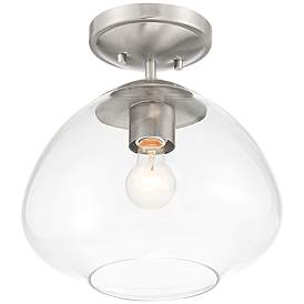 Image5 of Possini Euro Orilla 12" Wide Brushed Nickel Clear Glass Ceiling Light more views