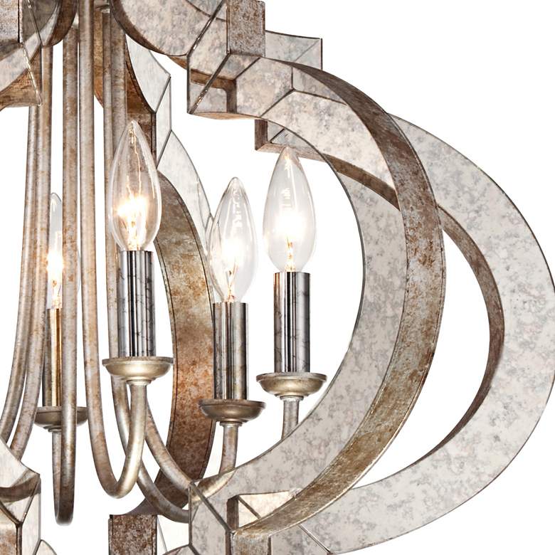 Image 3 Possini Euro Ornament Brushed Nickel 4-Light Swag Chandelier more views
