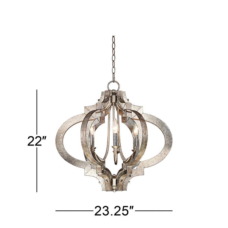 Image 7 Possini Euro Ornament Brushed Nickel 4-Light Swag Chandelier more views