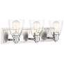 Thumbnail4 of Possini Euro Osborne 24" Wide Brushed Nickel 3-Light Bath Light more views