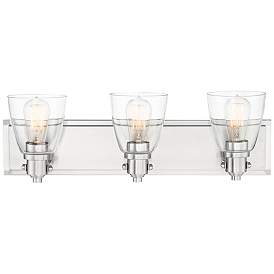 Image5 of Possini Euro Osborne 24" Wide Brushed Nickel 3-Light Bath Light more views