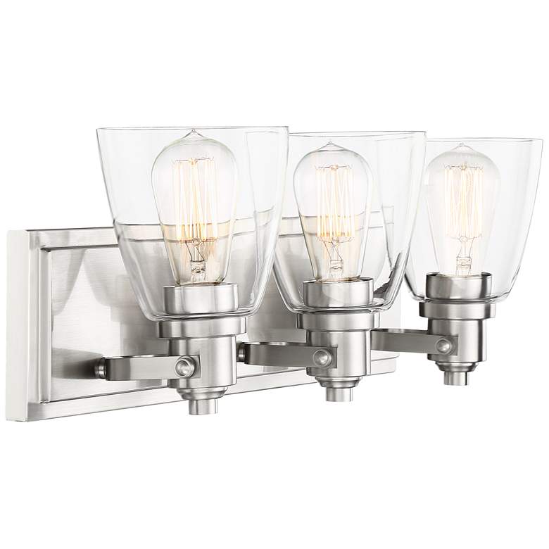 Image 7 Possini Euro Osborne 24" Wide Brushed Nickel 3-Light Bath Light more views