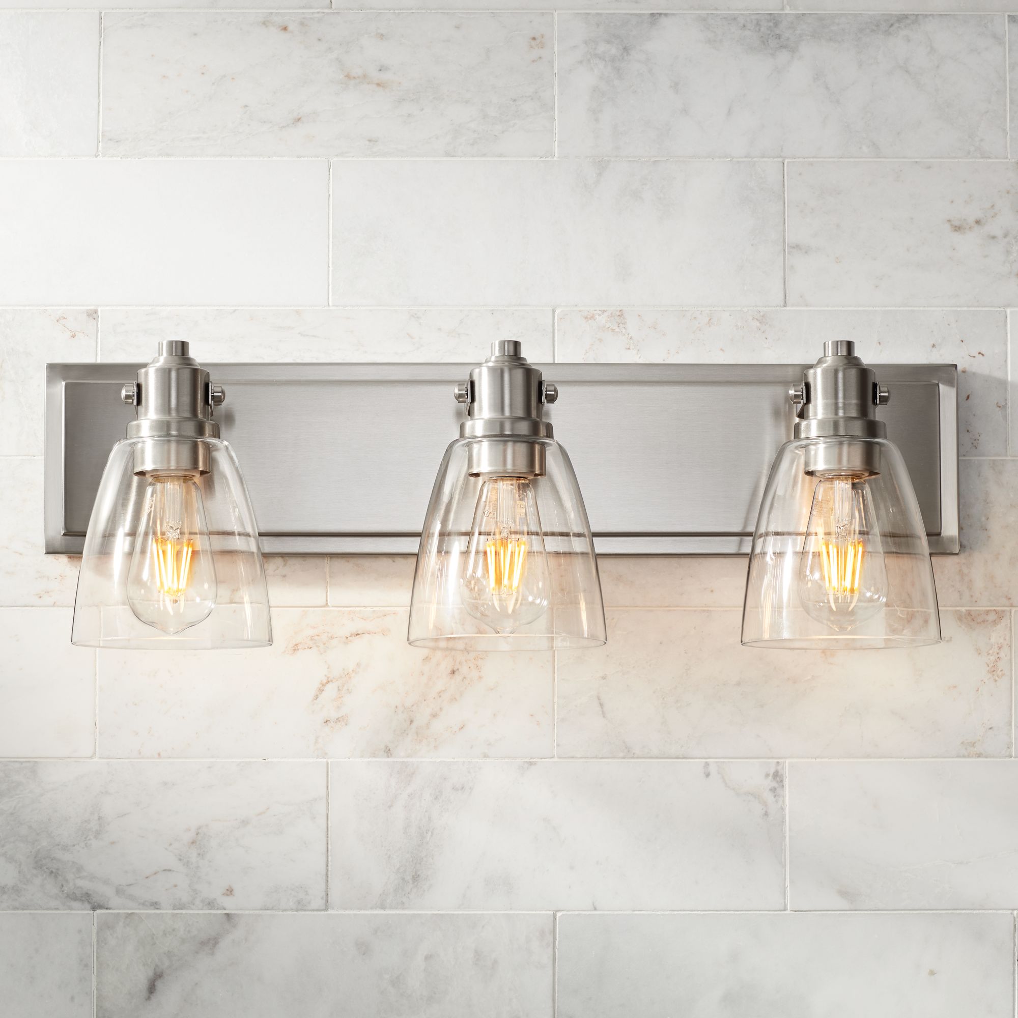 Possini Euro Osborne 24" Wide Brushed Nickel 3-Light Bath Light