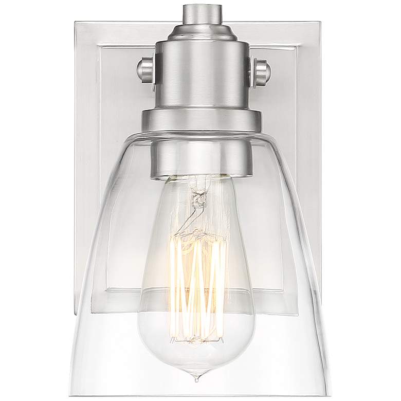 Image 3 Possini Euro Osborne 7 1/2" High Brushed Nickel Wall Sconce more views