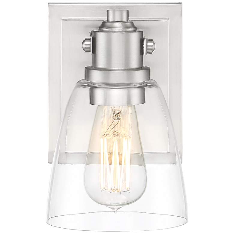 Image 4 Possini Euro Osborne 7 1/2" High Brushed Nickel Wall Sconce more views