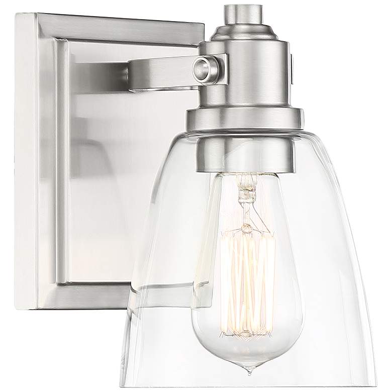 Image 5 Possini Euro Osborne 7 1/2" High Brushed Nickel Wall Sconce more views