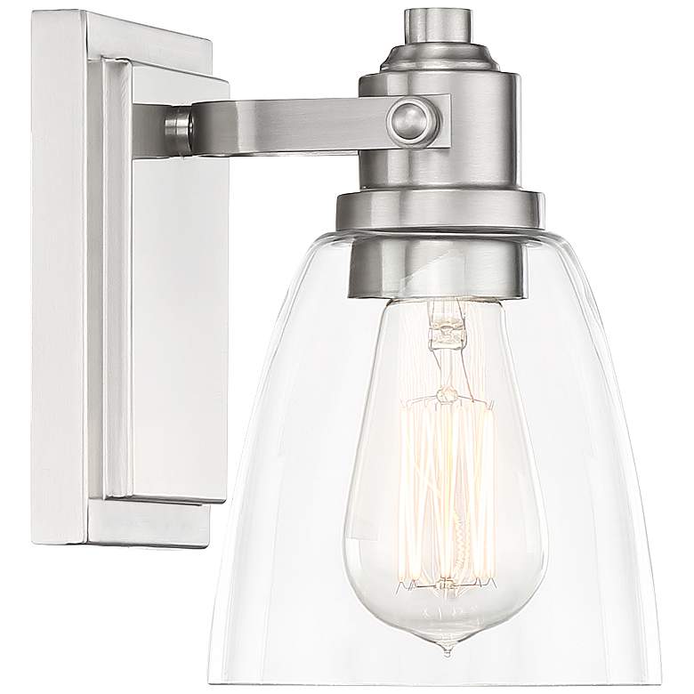 Image 6 Possini Euro Osborne 7 1/2" High Brushed Nickel Wall Sconce more views