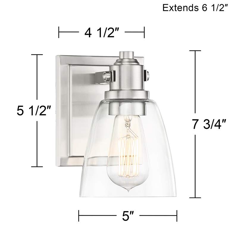Image 7 Possini Euro Osborne 7 1/2" High Brushed Nickel Wall Sconce more views