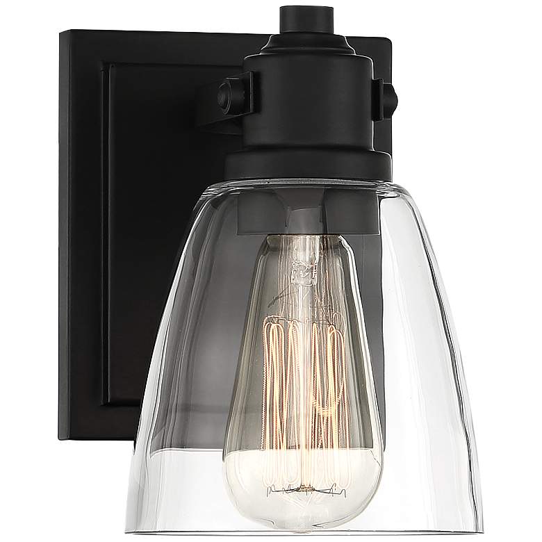 Image 2 Possini Euro Osborne 7 1/2" High Matte Black Wall Sconce