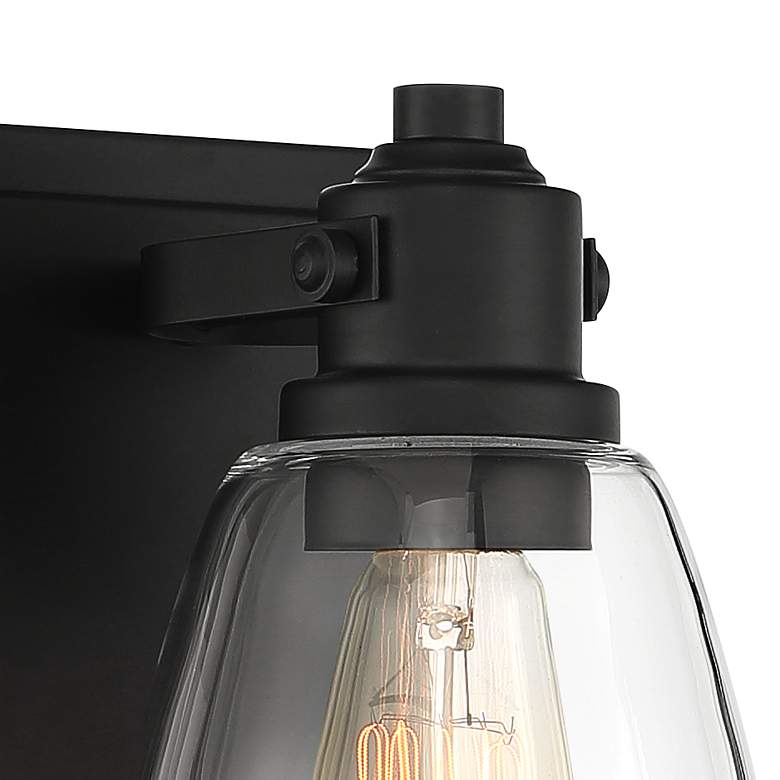 Image 3 Possini Euro Osborne 7 1/2" High Matte Black Wall Sconce more views