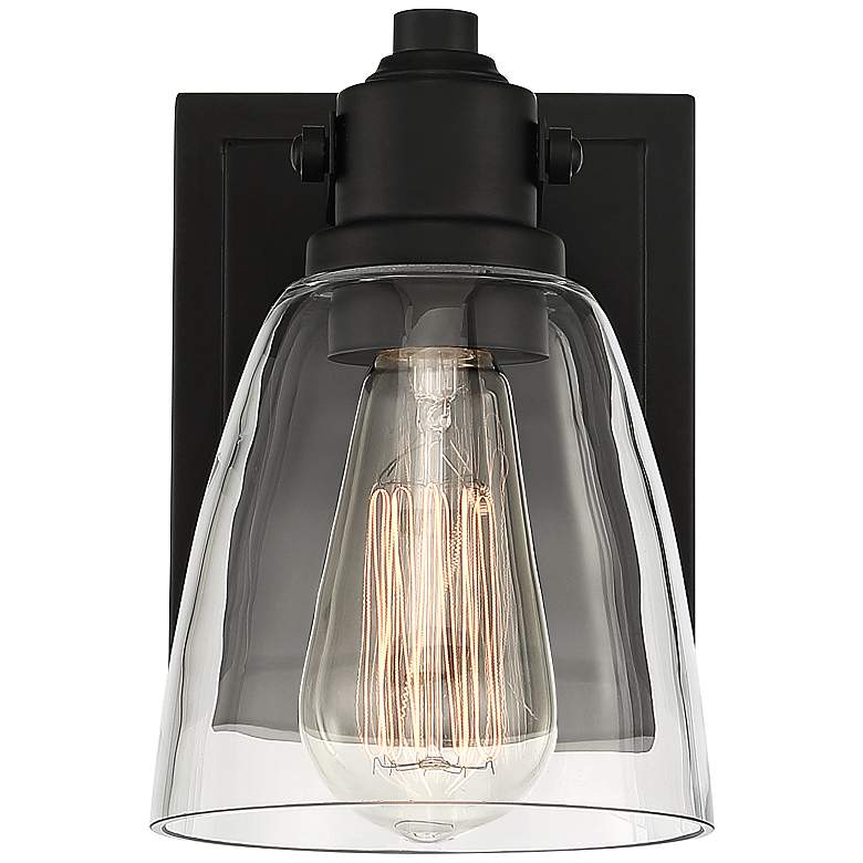 Image 4 Possini Euro Osborne 7 1/2" High Matte Black Wall Sconce more views