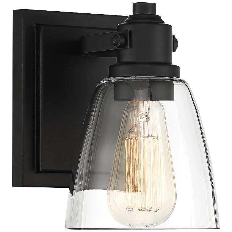 Image 5 Possini Euro Osborne 7 1/2" High Matte Black Wall Sconce more views
