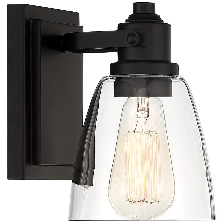 Image 6 Possini Euro Osborne 7 1/2" High Matte Black Wall Sconce more views