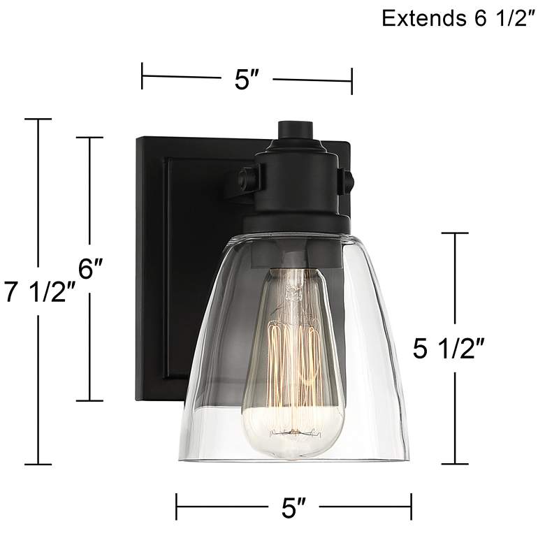 Image 7 Possini Euro Osborne 7 1/2" High Matte Black Wall Sconce more views