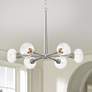 Watch A Video About the Possini Euro Oscar Brushed Nickel 6 Light Chandelier