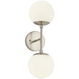 Image3 of Possini Euro Oso 17 3/4" High Modern Opal Glass Brushed Nickel Sconce