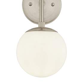 Image4 of Possini Euro Oso 17 3/4" High Modern Opal Glass Brushed Nickel Sconce more views