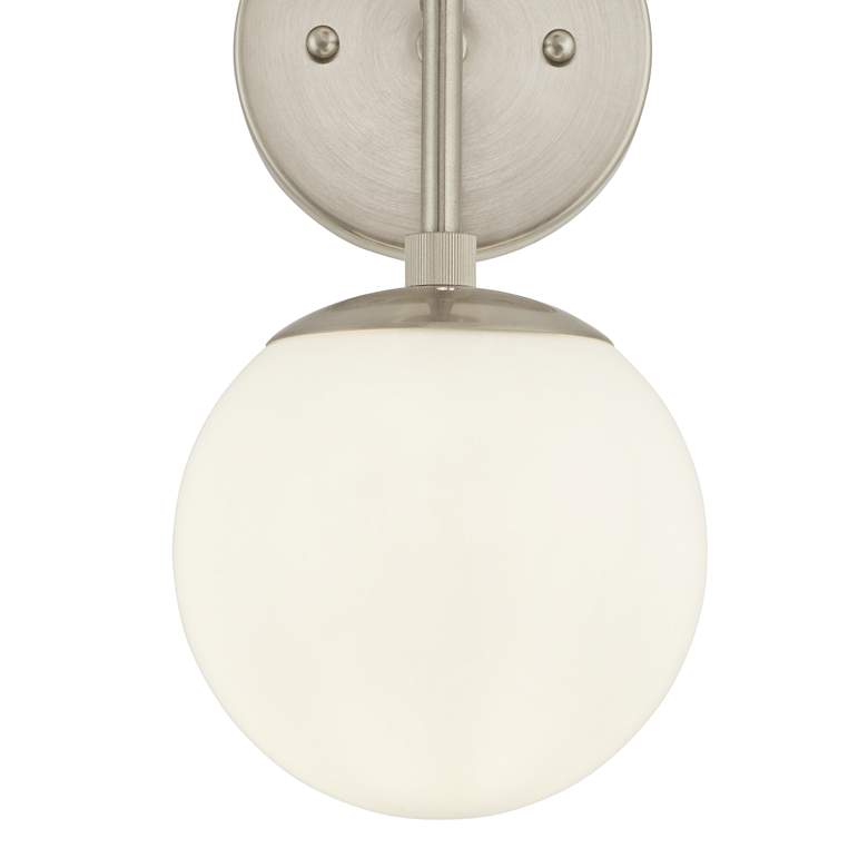 Image 4 Possini Euro Oso 17 3/4 inch High Modern Opal Glass Brushed Nickel Sconce more views