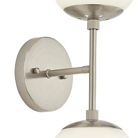 Image5 of Possini Euro Oso 17 3/4" High Modern Opal Glass Brushed Nickel Sconce more views
