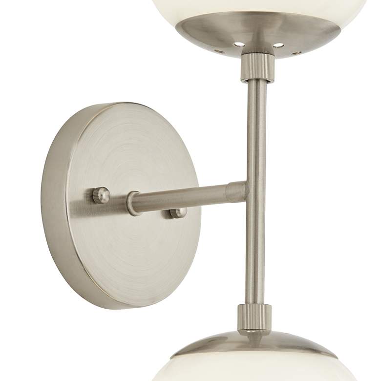 Image 5 Possini Euro Oso 17 3/4 inch High Modern Opal Glass Brushed Nickel Sconce more views