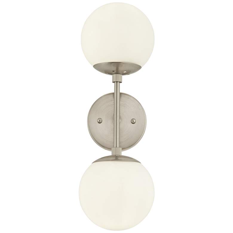 Image 6 Possini Euro Oso 17 3/4 inch High Modern Opal Glass Brushed Nickel Sconce more views