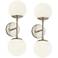 Possini Euro Oso 17 3/4" High Opal Glass and Nickel Sconces Set of 2