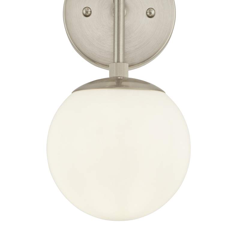 Image 4 Possini Euro Oso 17 3/4" High Opal Glass and Nickel Sconces Set of 2 more views