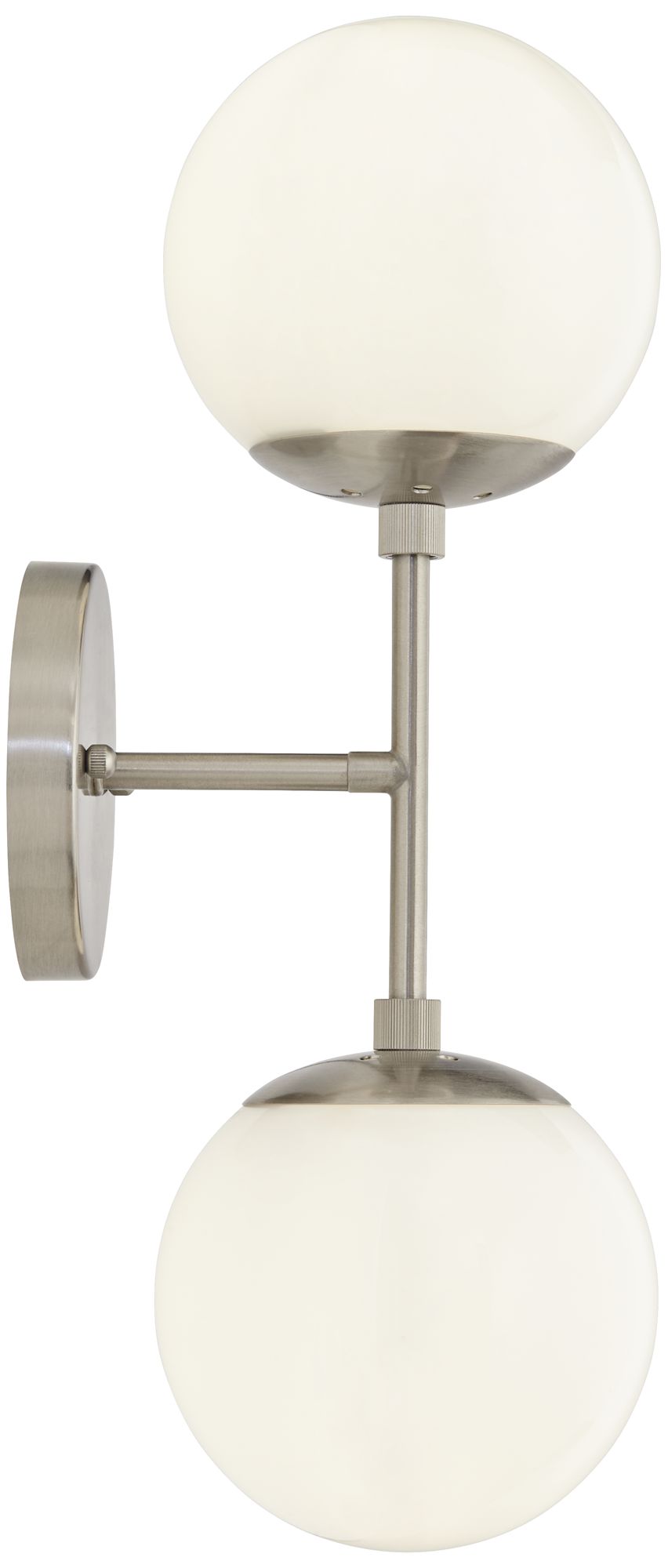 Possini Euro Oso 17 3/4" High Opal Glass and Nickel Sconces Set of 2 in scene