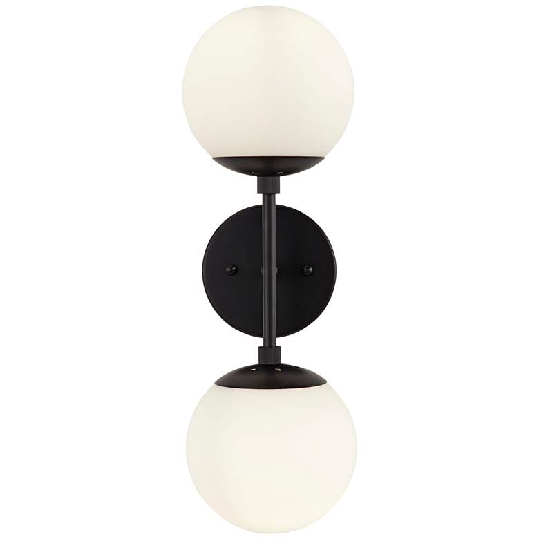 Image 5 Possini Euro Oso 17 3/4 inch High White Opal Orb Modern Sconces Set of 2 more views