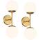 Possini Euro Oso 18" High Gold Opal Glass 2-Light Wall Sconce Set of 2