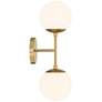 7_Possini Euro Oso 18" High Gold Opal Glass 2-Light Wall Sconce Set of 2 more views