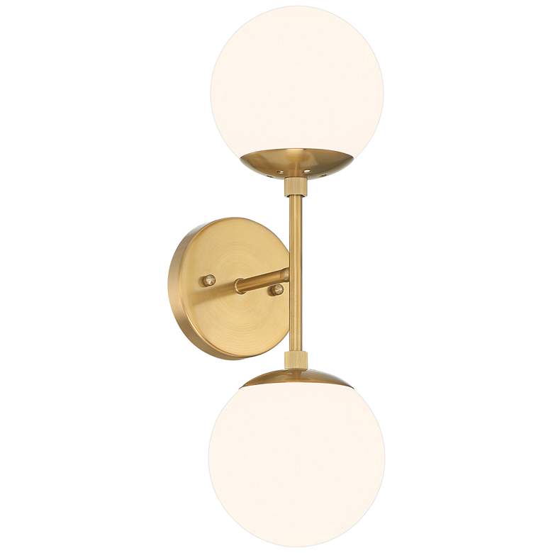 Image 2 Possini Euro Oso 18" High Gold Opal Glass 2-Light Wall Sconce