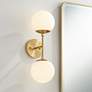 1_Possini Euro Oso 18" High Gold Opal Glass 2-Light Wall Sconce