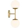 7_Possini Euro Oso 18" High Gold Opal Glass 2-Light Wall Sconce more views