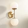 Possini Euro Oso 18" High Gold Opal Glass 2-Light Wall Sconce