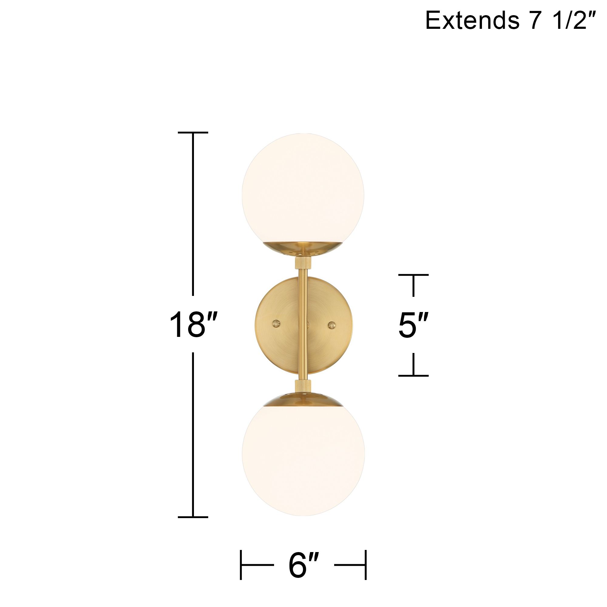 Possini Euro Oso 18" High Gold Opal Glass 2-Light Wall Sconce